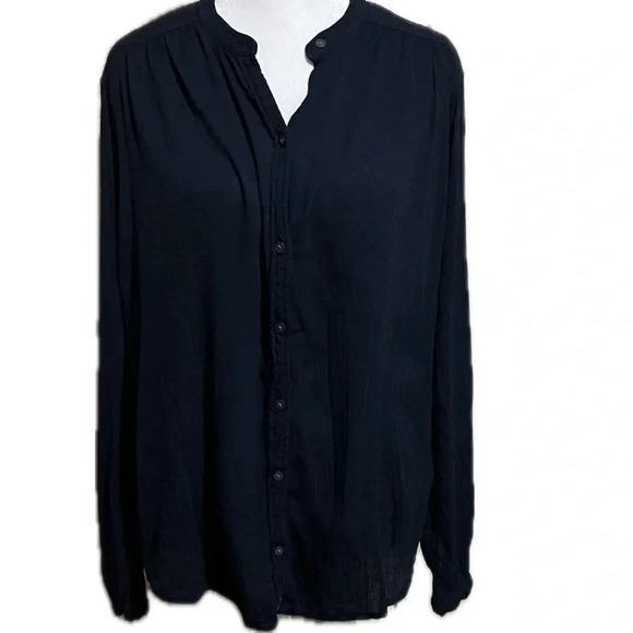 🔵 Abercrombie & Fitch navy long sleeve large top - Picture 1 of 7